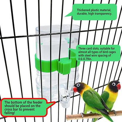 Hamiledyi Parakeet Water Dispenser 4pcs Automatic Bird Water Dispenser Transparent Container Cage Accessories Automatic Feeding for Finch Lovebird Canary Small Birds