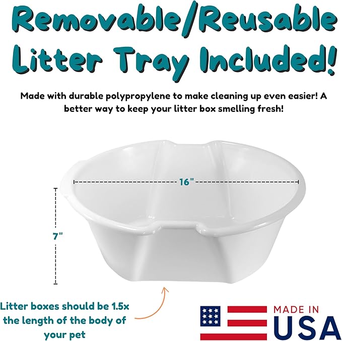 Good Pet Stuff Hidden Litter Box Planter, Decorative Cat Litter Enclosure with Carbon Filter, Artificial Plant, Easy Clean, Indoor Design, Original Round Style, Essentials Kit, White Birch