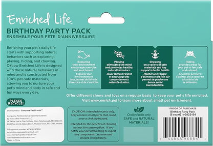 Oxbow Enriched Life Birthday Party Pack, Rabbit & Guinea Pig Toys, Enrichment Pack for Bunny, Hamster, Rabbit, Chinchilla, Rat, Chinchilla Cage Accessories, Guinea Pig Accessories for Cage