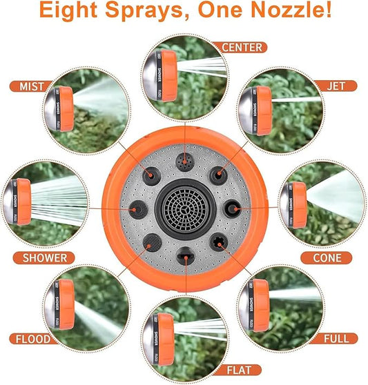 Dog Wash Hose Attachment, 8 in 1 Garden Hose Nozzle Sprayer with 4 extra connectors, Adopted in Watering Flowers, Car Wash, Dog and Horse Showering