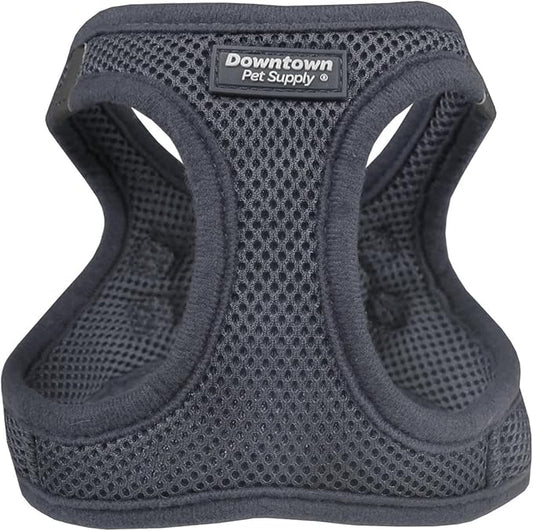 Downtown Pet Supply Step in Dog Harness No Pull, XX-Large, Charcoal - Adjustable Harness with Padded Mesh Fabric and Reflective Trim - Buckle Strap Harness for Dogs