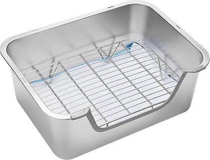 Stainless Steel Sifting Litter Box for Rabbit (M)