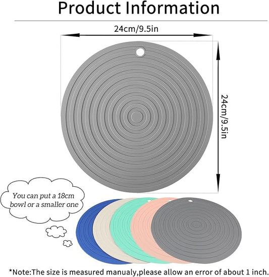 Ptlom Pet Food Mat for Dog and Cat Placemat 2 Pcs, Mat for Prevent Food and Water Overflow, Suitable for Medium and Small Pet, Silicone, 9.5"* 9.5"