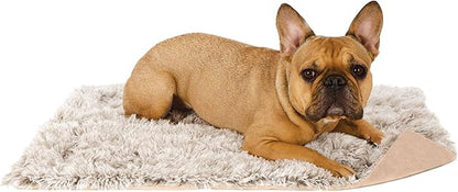 Furhaven Waterproof Throw Blanket for Dogs & Indoor Cats, Washable - Shaggy Plush Calming Long Faux Fur & Velvet Dog Blanket - Driftwood, Small (Pack of 2)