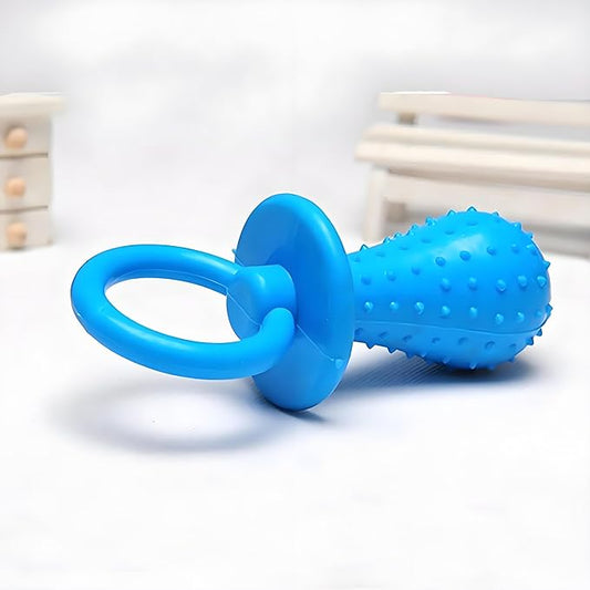 Dog Chew Toy, Blue Bell-Shaped Rubber Pacifier, Bite Resistant Training Toy for Puppies and Cats