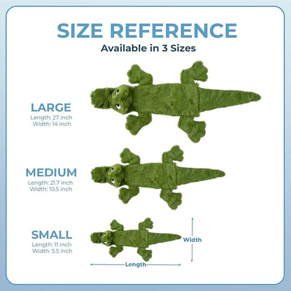 Best Pet Supplies Squeaky Dog Toys with Soft Durable Fabric for Small, Medium and Large Pets Interactive Toy for Indoor Play, Supports Active Biting and Play - Alligator, Medium