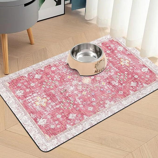 Pet Food Mats for Floor, Absorbent Dog Mat for Food and Water Dispenser, Quick Dry Dog Placemat Pet Supplies