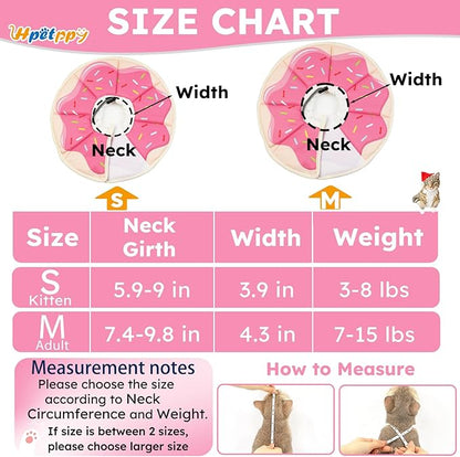 Cat Cone Collar Soft, Waterproof Cat Recovery Collar After Surgery, Adjustable Pet Donut Collar, Safety Elizabethan Collar to Prevent Licking Wounds for Kittens, Pet Cone Alternative