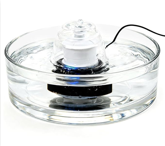 Glass Cat and Dog Water Fountain 90oz/2.7L, Automatic Pet Water Dispenser with Quiet Pump, Drinking Fountain for Cats and Small Dogs, Easy to Clean