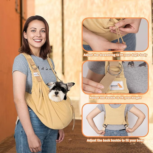 Dog Sling Carriers for Small Dogs,Carrier Sling for Cats and Puppy,Carrying Wrap Front Backpack Cat Sling,Adjustable Chest Pet Sling