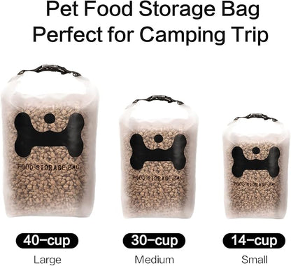 ANVS Silicone Pet Food Storage Bag,30-Cup Dog Food Travel Bag with 2PCS Collapsible Bowls, Perfect for Camping Trip, Dog Boarding, Weekend Getaways and Travel