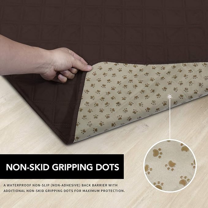 Easy-Going 100% Waterproof Dog Bed Cover, Non-Slip Pet Blanket for Furniture, Washable Couch Cover, Repleasement Sofa Cover (96x82 in, Chocolate)