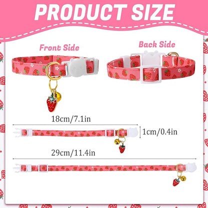 10 Pack Breakaway Cat Collars with Bells Fruit Pendants Adjustable Safety Kitten Collar Fruit Cat Collar with Bell Ideal for Girl Boy Cats