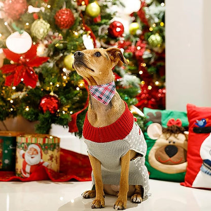 ARING PET Christmas Dog Bandanas, Red Green Pink Holiday Pet Bandana Scarf Triangle Bibs for Puppy Small Medium Large Boy Girl Dogs Cats-S