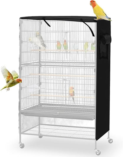 Bird Cage Cover, Large Birds Cage Covers for Night, Birds Cover for Cage with Adjustable Front Curtain, Blackout & Breathable Birdcage Covers for Parrot, Small Animals(Not Include Bird Cage)