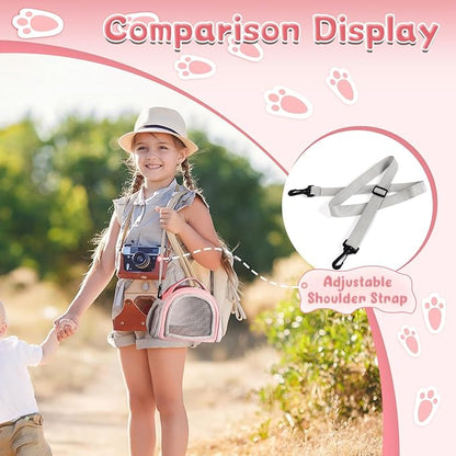 YUDODO Hamster Carrier Guinea Pig Carrier Bag Small Animal Sugar Glider Pouch Gerbil Hedgehog Portable Travel Carrier Outdoor Hangbag Flying Squirrel Rat Carrier Pink