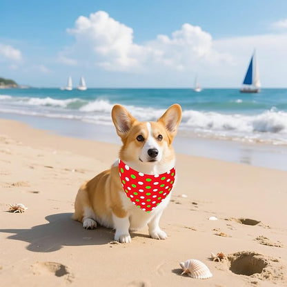 30 Pcs Polka Dot Dog Bandanas for Small Dogs Medium Stitch Dog Bandana Bulk Reversible Print One Side Large Polyester Scarves Party Grooming M