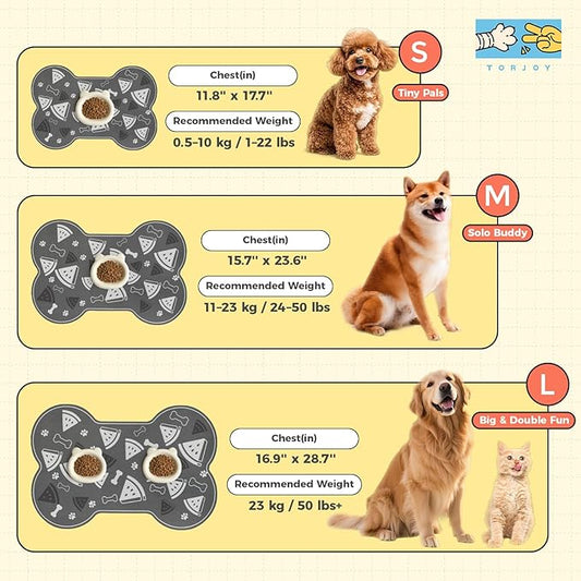 Dog Food Mat, 0.15” Thickened Super Absorbent Pet Feeding Mat for Food and Water, Fruit Donut Pattern Cat Placemat, Quick Dry Non-Slip Dog Bowl Mat, Water Splash Proof（Medium Donut Blue）