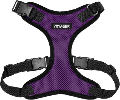 Voyager Step-in Pet Harness - All Weather Mesh, Adjustable Step in Harness for Cats and Dogs by Best Pet Supplies - Purple/Black Trim, XS