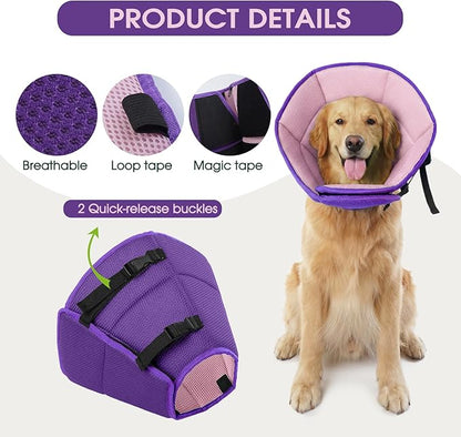 Dog Cone for Large Dogs After Surgery, Adjustable Soft Recovery Cone Collar for Dogs to Stop Licking, Professional Elizabethan Collar for Pet, Recovery Cones for Wound Healing & Hot Spots