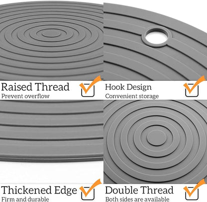 Ptlom Pet Food Mat for Dog and Cat Placemat 2 Pcs, Mat for Prevent Food and Water Overflow, Suitable for Medium and Small Pet, Silicone, 9.5"* 9.5"