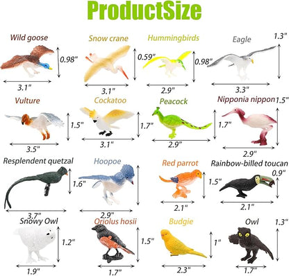 ZENFUN 29 Pieces Realistic Bird Animals Figurines, Mini Bird Model, Birds Cake Cupcake Topper, Parrot Figurine, Miniature Birds Animal Figure for Birthday Party Supply
