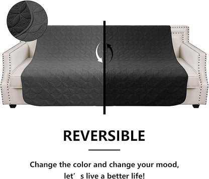 Waterproof Dog Blanket, 30x30 inches Small Pet Couch Covers for Sofa, Chair Bed Furniture Protector from Dogs Washable and Reversible-Black+Darkgrey