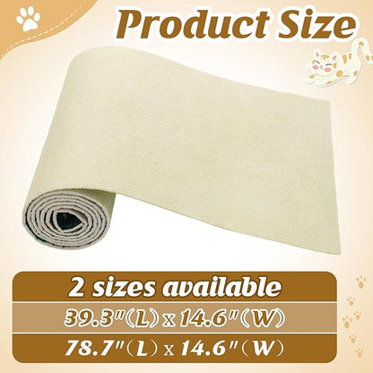 39.3''x14.6'' Trimmable Cat Scratch Furniture Protector - Climbing Self-Adhesive Cat Scratching Pad Mat, Couch Protector from Claws for Scratch Post Cat Tree Shelves Wall, Beige