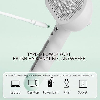 3 In 1 Self Cleaning Steamy Pet Brush, Pets Spray Hair Removal Comb - Anti-Static, Dog Grooming Tool with Steam & Self-Cleaning, Skin-Friendly Design + Bathing Solution