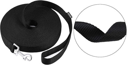 AmaGood Dog Leashes for Small Medium Large Dogs,15 ft 20 ft 30 ft 50 ft Long Dog Leashes for Dog Training,Tie Out,Play,Safety,Camping (20 feet, Black)