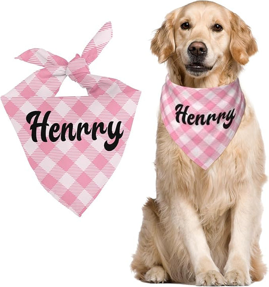 Custom Pet Scarf Personalized Dog Bandana with Name Personalized Add Your Text Bibs Triangle Head Scarfs Gift for Small Medium Large Dogs Cats Baby Puppy Pets Accessories