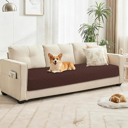 Waterproof Couch Covers for Pets, Waterproof Dog Bed Cover, Anti-Slip Soft Dog Blankets, Couch Cover for Dogs Washable, Pet Blanket for Puppy Large Dogs Cat (82x82 Inch, Coffee)