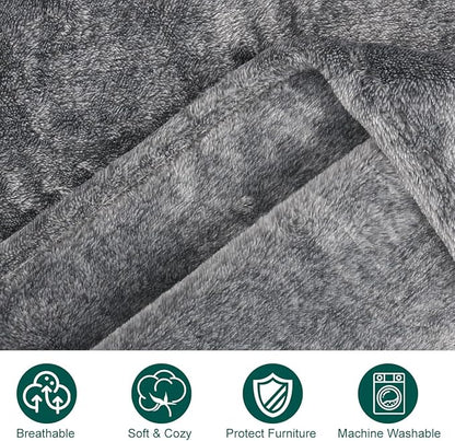 Onarway Dog Blanket Washable for Bed: Dog Blankets 78”x70” - Fluffy Soft Large Throw for Cat Puppy Kitten Dogs - Fleece Pet Blankets for Crate Couch Car and Indoor - Grey