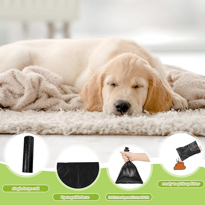 Sherr 10 Boxed Rolls 2000 Counts Dog Poop Bags Bulk Leak Proof Dog Waste Bags Doggy Poop Bags Pet Waste Bags for Puppy Pets Outdoor Walking and Travel, 10 Rolls of 200, Black