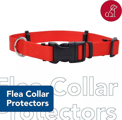 Coastal Pet SecureAway Collar Protector for Flea Collars - Adjustable pet Accessory - Protective Flea Collar for Dogs & Puppy - Red, 1" x 18-26"