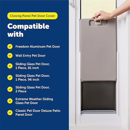 PetSafe Closing Panel Pet Door Cover - Restrict Pet Access - Durable Plastic Cover - Rust-Proof - Easy to Use - Small