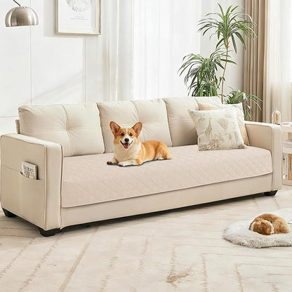 Waterproof Couch Covers for Pets, Waterproof Dog Bed Cover, Anti-Slip Soft Dog Blankets, Couch Cover for Dogs Washable, Pet Blanket for Puppy Large Dogs Cat (82x82 Inch, Beige)