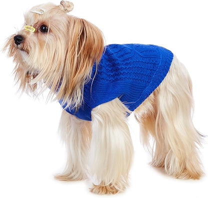 Stretchy Cat Sweater - 17 Colors & 6 Sizes | Snug Winter-Ready Knit for Boy/Girl Cats & Kittens(Dark Blue, Large)