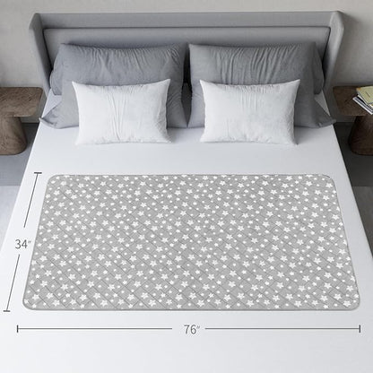 Waterproof Bed Pads Washable, Absorbent Chuck Pads for Incontinence, Waterproof Mattress Protector for Seniors, Bedwetting Kids, Hospitals, Pets, 34"x76" 2 Pack
