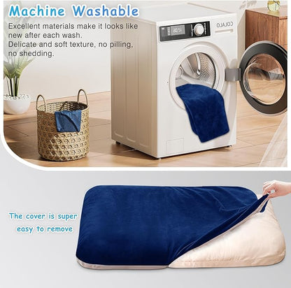 Magic Dog Super Soft Medium Dog Bed, 32 Inches Orthopedic Foam Pet Beds with Anti Slip Bottom, Dog Sleeping Mattress with Removable and Washable Cover, Blue M,32'' X 24'' X 3''