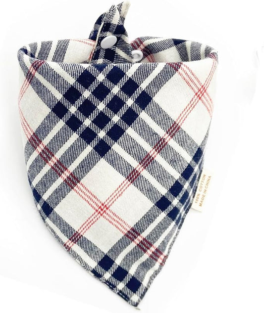 Dog Bandana(Cream Black Red Classic Plaid S)