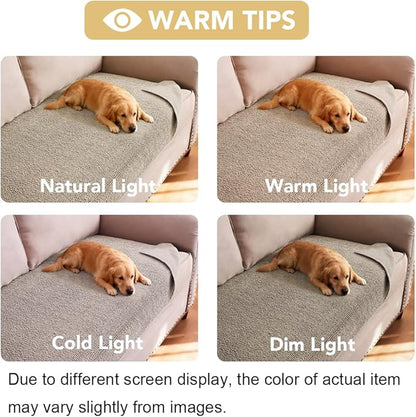 H.VERSAILTEX Non Slip Pet Couch Cover Chenille Dog Bed Protector Thick Soft Sofa Slipcover Pet Friendly Washable Couch Cushion Covers for Pets (52" x 82", Island Fossi)