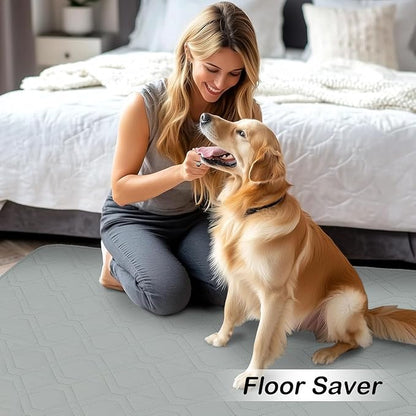 hyha Waterproof Dog Bed Blanket, Soft Pet Blankets, Waterproof Couch Cover for Dogs, Reversible Sofa Covers Washable for Furniture (52x82 Inch, Grey/Beige)