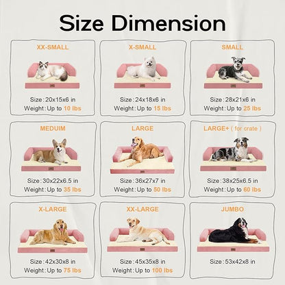 Small Dog Bed Orthopedic Washable Cat Bed Memory Foam Small Couch Sofa Indoor Comfy Pet Beds with Waterproof Removable Cover & Non-Slip Bottom