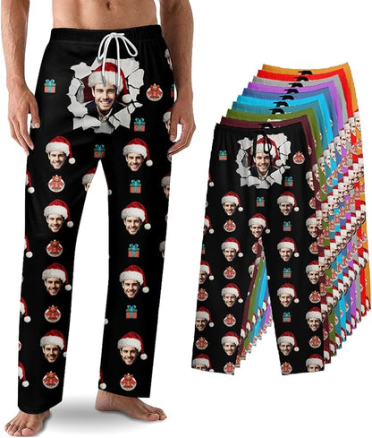 Custom Pajama Pants with Face customized PJ Pants Christmas Valentine gifts for Men Women