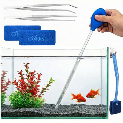 6 Pcs Aquarium Gravel Cleaner Set, Fish Tank Accessories, Fish Tank Cleaning Kit,and Aquarium Tools, Gravel Vacuum Cleaner for Aquarium Siphon Pipes