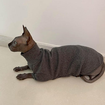 Kitipcoo Sweater for Sphynx Cat, X-Large, Deep Grey (Cotton, Turtleneck, Pull On, 1 Pack)