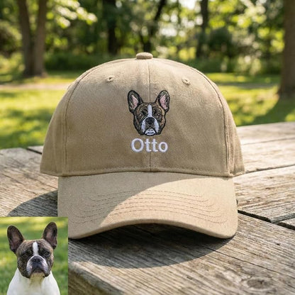 Custom Pet Embroidered Hat with Portrait, Personalized Dog Baseball Cap for Cat and Dog Lovers, Birthday Gift, Custom Embroidered Baseball Cap Cat Dad Hat Pet Loss Gift