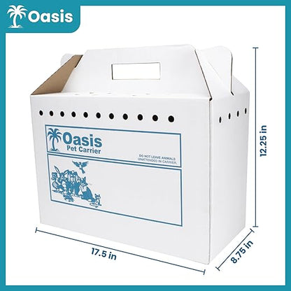 Disposable Cardboard Pet Carrier 12/Case | Sturdy Corrugated Cardboard Carrier