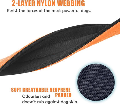 Heavy Duty Tactical Dog Collar - 1.5" Width Military Durable Thick Nylon with Adjustable Metal D Ring & Buckle Working Training K9 Collar for Medium Large Dogs (M(17"-20"), Orange)